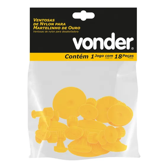 Ventosas De Nylon Martelinho Ouro 18 Peças Vonder Desamassar Foto 1