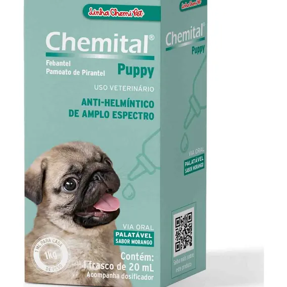 VermÃfugo Chemital Puppy Para Cachorro Frasco Com 20 Foto 1