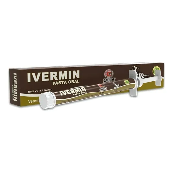 Vermífugo em pasta oral Ivermin Calbos para cavalos 6g Foto 1