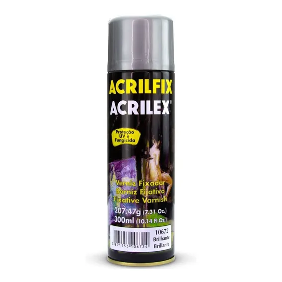 Verniz Fixador Spray 300 Brilhante Acrilfix Acrilex Foto 1
