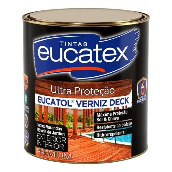 Verniz Madeira Deck Ultra Proteção Premium Eucatex 900ml Cor Natural Foto 1