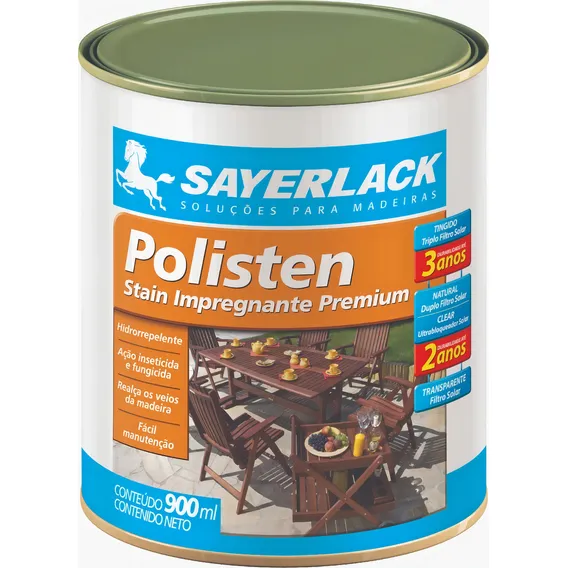 Verniz Polisten Stain Premium Mogno/imbuia 900ml Sayerlack Acabamento Acetinado Cor Imbuia Foto 1