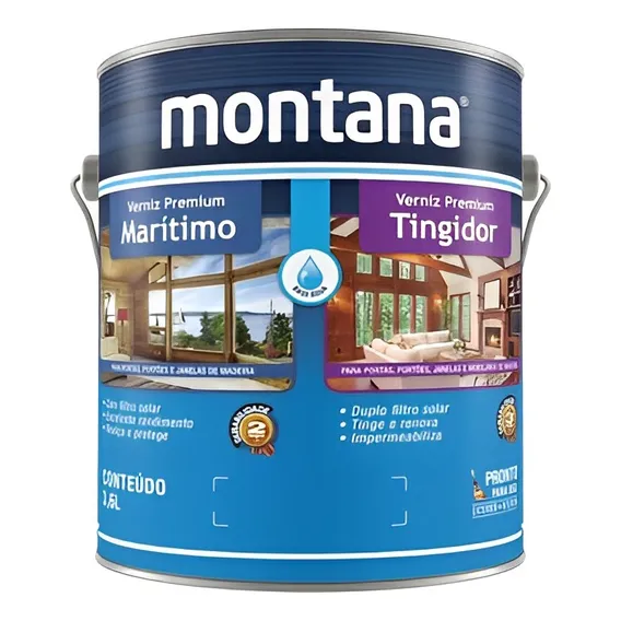 Verniz Premium Base Água Tingidor Montana 3,6l Acabamento Mogno Brilhante Cor Mogno Brilhante Foto 1