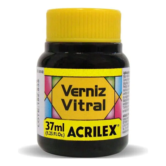 Verniz Vitral Amarelo Ouro 37ml. Acrilex Foto 1