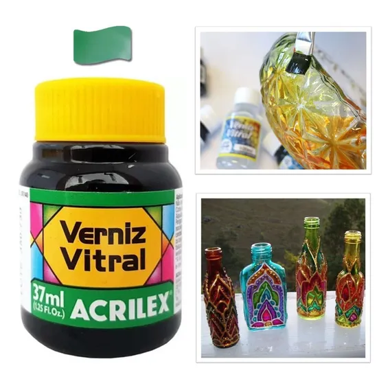 Verniz Vitral Verde Veronese - 512 - Acrilex - 37ml Cor 512 Verde Veronese Foto 1
