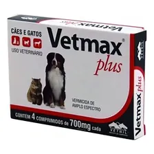 Vetmax Plus Vermifugo 4 Comprimidos 700mg - Vetnil Foto mini 1