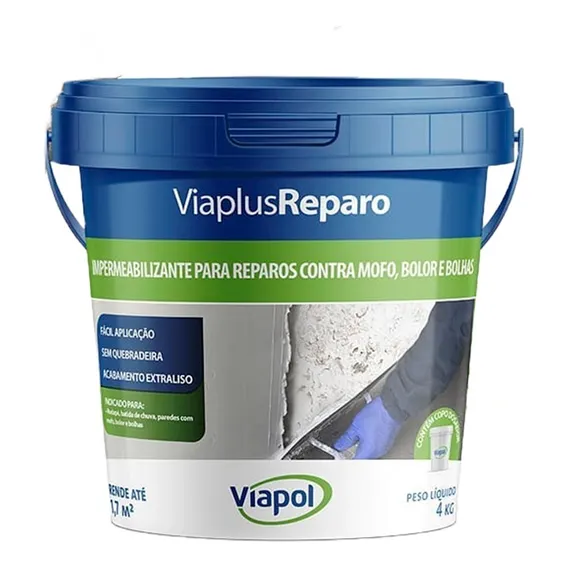 Viaplus Reparo Impermeabilizante 4kg Viapol Rodapé / Parede Foto 1