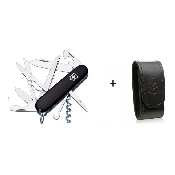 Victorinox Huntsman Cor Preto Canivete Suíço 15 Funções Com Bainha M Foto 1