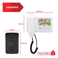Video Porteiro Residencial Intelbras Ivr 1010 Tela 4,3'' Cor Branco Foto mini 3