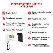 Video Porteiro Residencial Intelbras Ivr 1010 Tela 4,3'' Cor Branco Foto mini 2