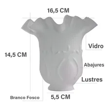 Vidro Tulipa Rei Fosco Lustre Luminaria Abajur Bocal 5,5cm Foto mini 2