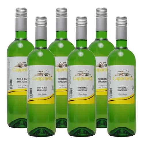 Vinho Branco Suave Doce Nacional Cappelletti Kit 6 Foto 1