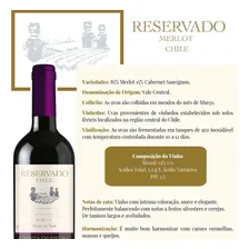 Vinho Chileno Reservado Cabeza De Piedra Merlot 750 Foto mini  3