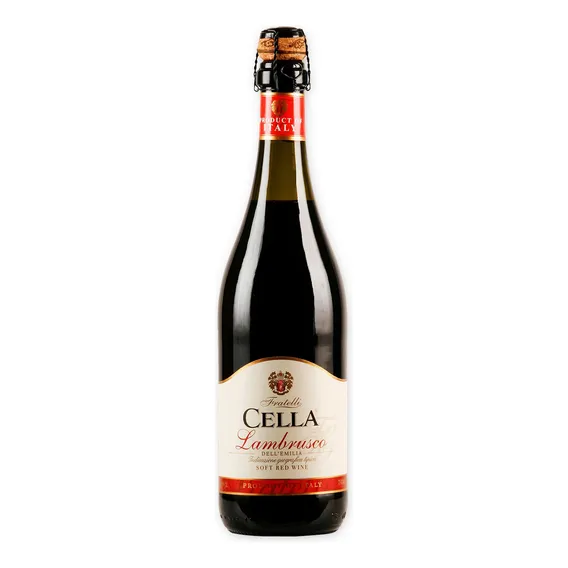 Vinho Italiano Tinto Suave Frisante Lambrusco Cella 750ml Foto 1