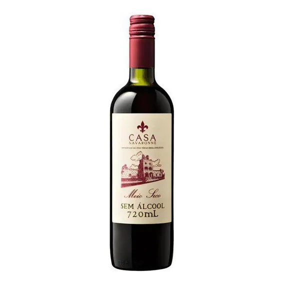 Vinho Sem Álcool Tinto Meio Seco Casa Navaronne - Nacional Foto 1
