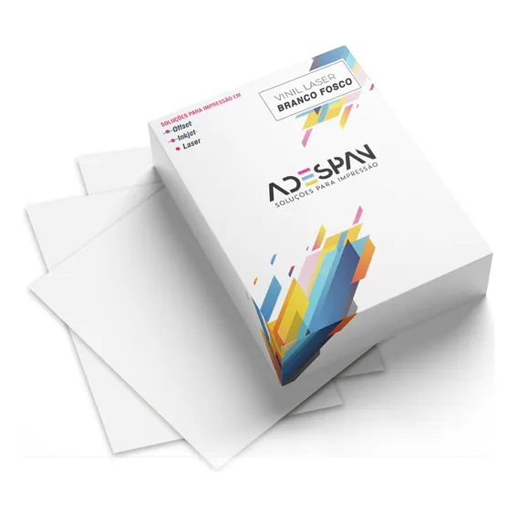 Vinil Adesivo Branco Fosco Laser A4 Prova D'água 100 Folhas Foto 1