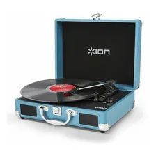 Vinyl Motion Ion Toca Discos Vitrola Com Maleta Azul Usb Foto mini 1