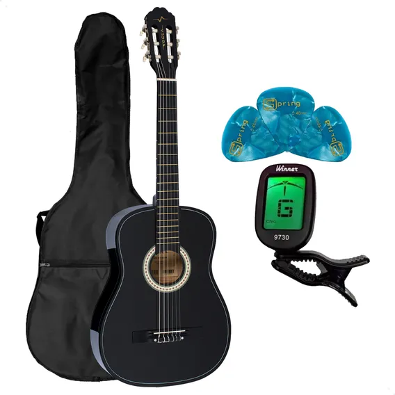Violao Classico Acustico Vogga Vca104n Bk Preto + Acess贸rios Foto 1