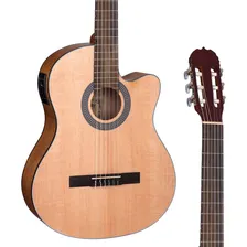 Violão Shelby Eletroacústico Nylon Clássico com Cutaway Natural Acetinado Sn61c Tampo em Abeto Foto mini  2