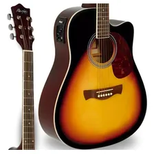 Violao Tagima Eletrico Aço Folk Cutaway Sunburst Afinador Foto mini 1