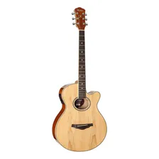 Violão Mini Jumbo Elétrico Hofma Hmf249 Natural Foto mini 2