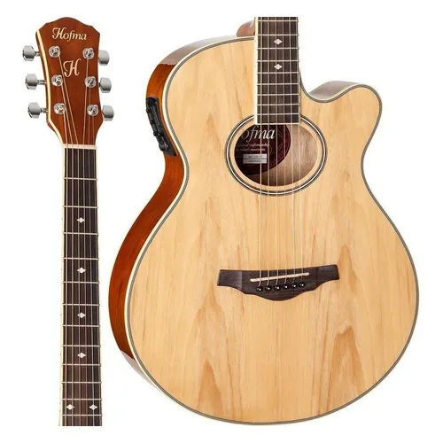 Violão Mini Jumbo Elétrico Hofma Hmf249 Natural Foto 1