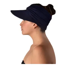 Viseira azul marinho com turbante Foto mini 2