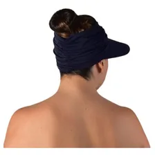 Viseira azul marinho com turbante Foto mini 3
