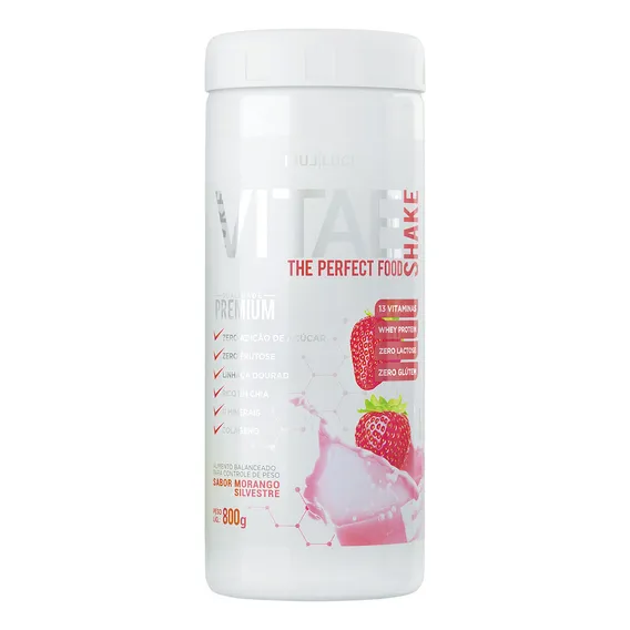 Vitae Shake Luci Luci  Zero Açúcar E Glúten 800g Sabor Morango Foto 1