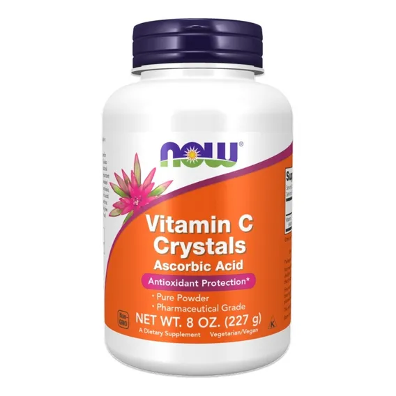 Vitamin C Crystals 227g - Now Sports Sabor Natural Foto 1