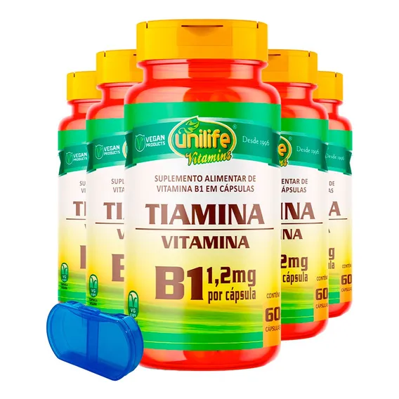 Vitamina B1 Tiamina 500mg Unilife 60 Cápsulas 5un Foto 1