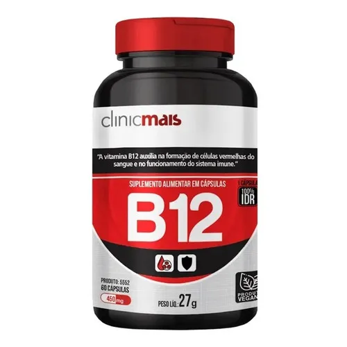 Vitamina B12 500mg - 60 Cápsulas - Chá Mais Foto 1