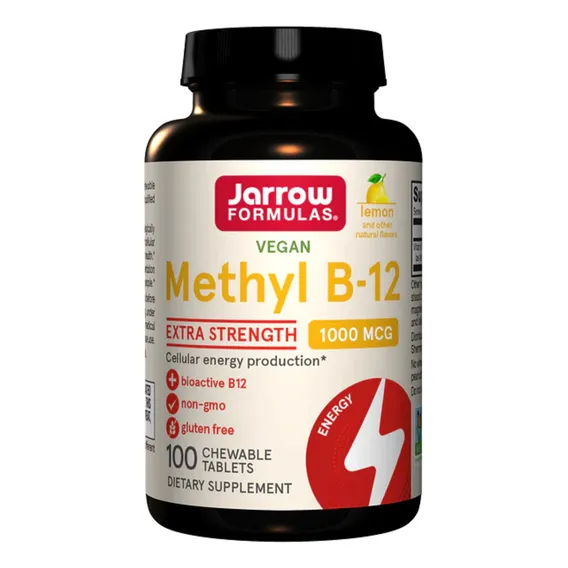 Vitamina B12 Metilcobalamina 1000 Mcg Jarrow Formulas 100 tabletes mastigáveis Importado Foto 1