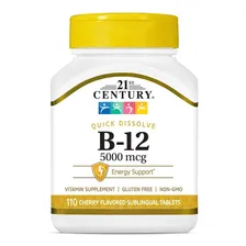 Vitamina B12 Sublingual 5000mcg 110cáps- 21st Century Cereja Foto  mini 1