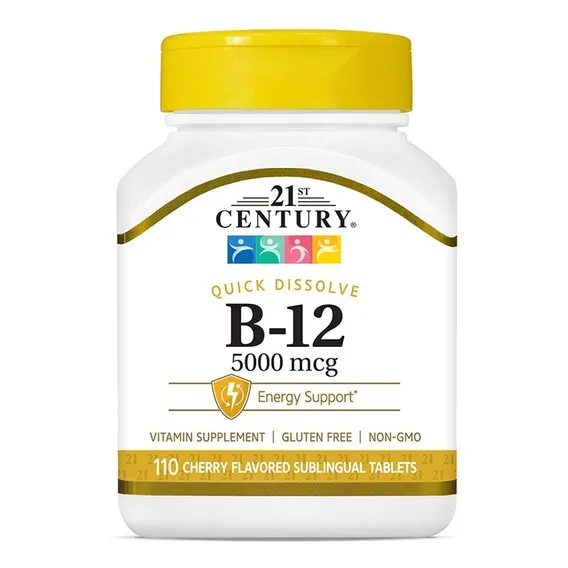 Vitamina B12 Sublingual 5000mcg 110cáps- 21st Century Cereja Foto 1