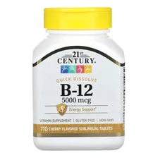 Vitamina B12 Sublingual 5000mcg 110cáps- 21st Century Cereja Foto mini  3