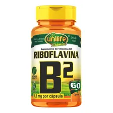 Vitamina B2 ( Riboflavina ) - 60 Cápsulas 500mg - Unilife Foto mini 1