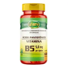 Vitamina B5 Ăcido PantotĂȘnico Vegana 60 Caps 500mg Foto mini 1
