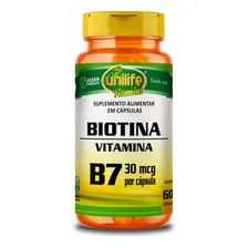 Vitamina B7 Biotina 60 Cápsulas Unilife Foto  mini 1