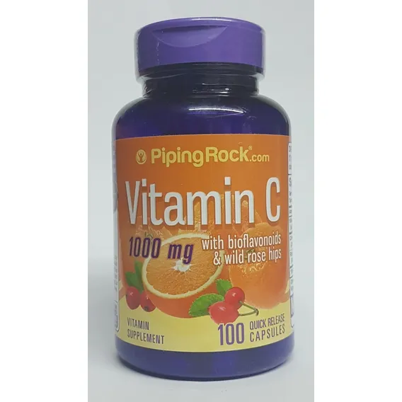 Vitamina C 1000mg 100caps Bioflavon贸ides Rose Hips Importado Foto 1