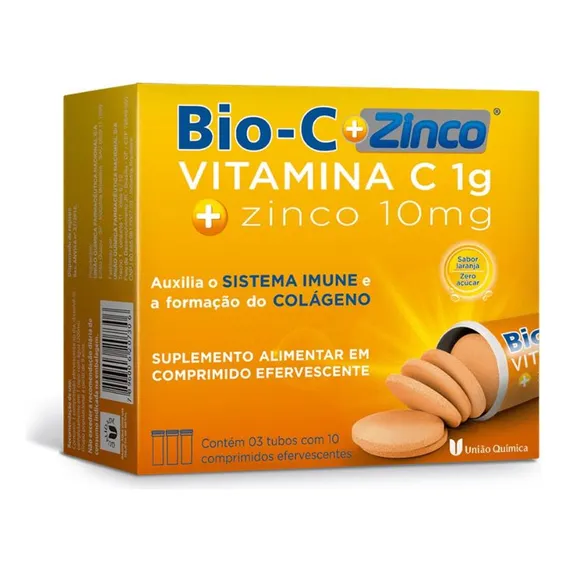 Vitamina C Bio-c + Zinco 30 Comprimidos Efervescentes Foto 1