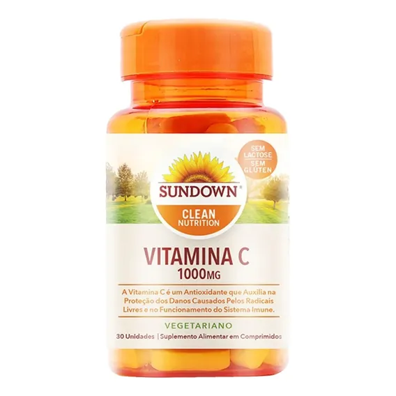 Vitamina C C1000 Sundown Naturals 30 Comprimidos Sabor Sem Sabor Foto 1