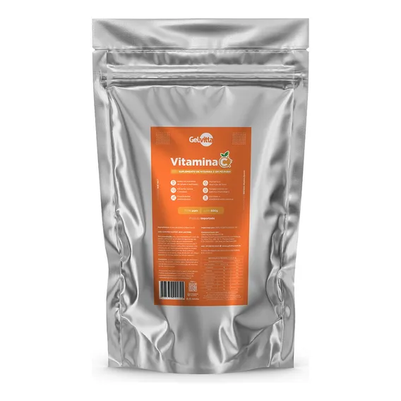Vitamina C Pura Ácido Ascórbico Em Pó Gelvitta 500g Foto 1
