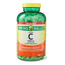 Vitamina C + Rose Hips Spring Valley 1000mg - 500 Tabletes Foto mini 3