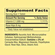 Vitamina C + Rose Hips Spring Valley 1000mg - 500 Tabletes Foto mini 4