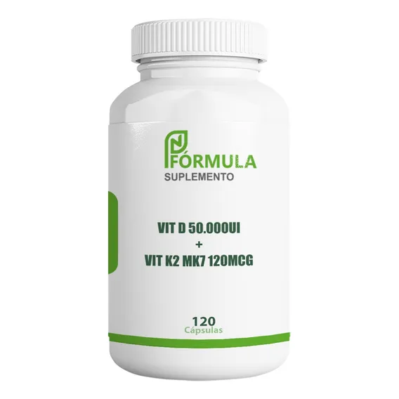 Vitamina D 50.000 Ui+ Vitamina K2 Mk7( Natto) 120mcg 120 Cps Foto 1