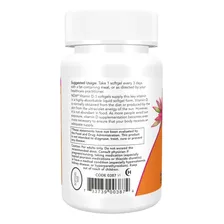 Vitamina D3 10000 Ui 120 Softgels Now Foods Sabor Neutro Foto mini 4