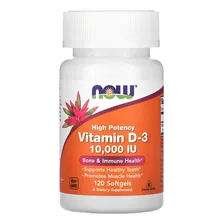 Vitamina D3 10000 Ui 120 Softgels Now Foods Sabor Neutro Foto mini 1