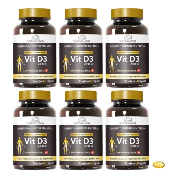 Vitamina D3 2.000 Ui - Alta Imunidade - Anual - (360 Comp) Sabor Sem sabor Foto 1