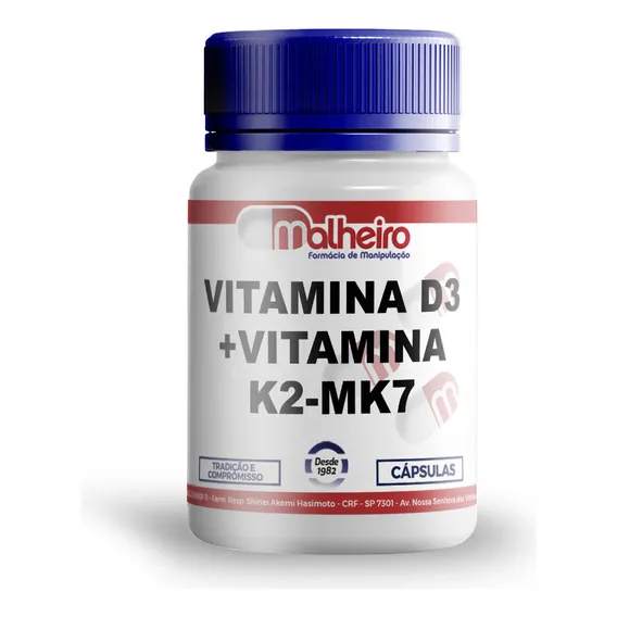 Vitamina D3 2.000 Ui + Vitamina K2 Mk7 100 Mcg 60 Cápsulas Foto 1